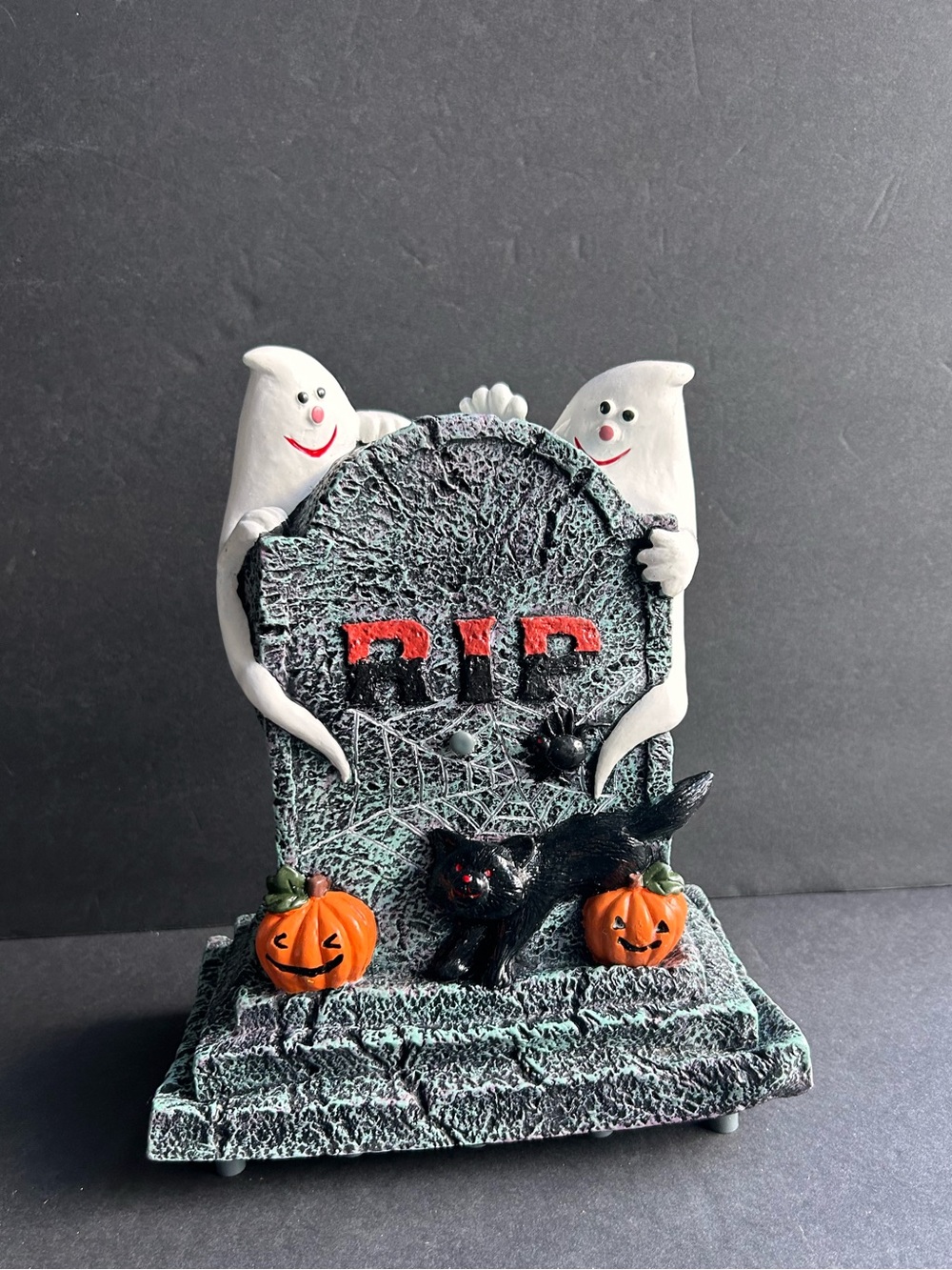 Vintage Halloween Animatronic Rubber Tombstone, shakes and makes sounds